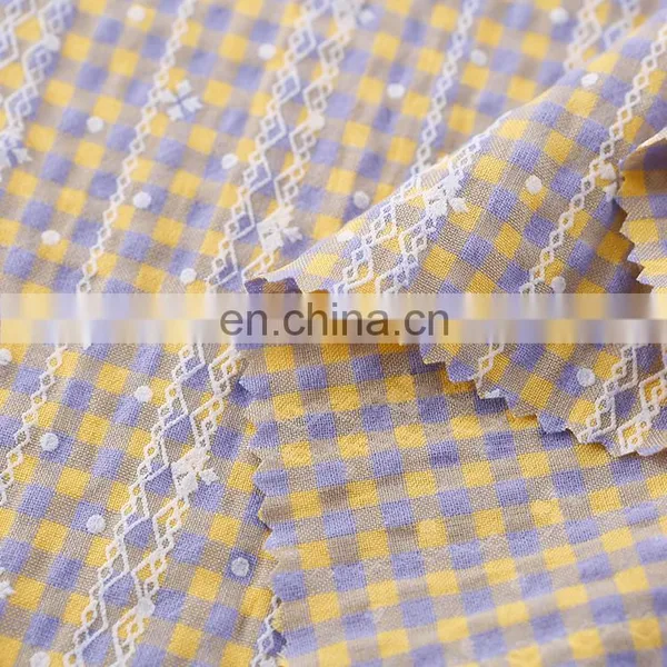 40 Colorful Plaid Printed Cloth Plain Weave Polyester Cotton Fabric Spring and Summer Children's Overalls Dress Mosquito Pants f photo-4