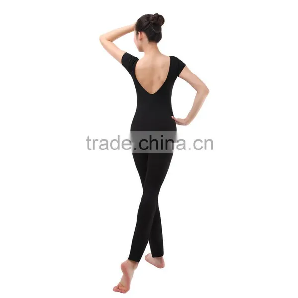Latest Gilrs Angkle Length Short Sleeves Dance Tights and Gymnastics Unitards photo-4