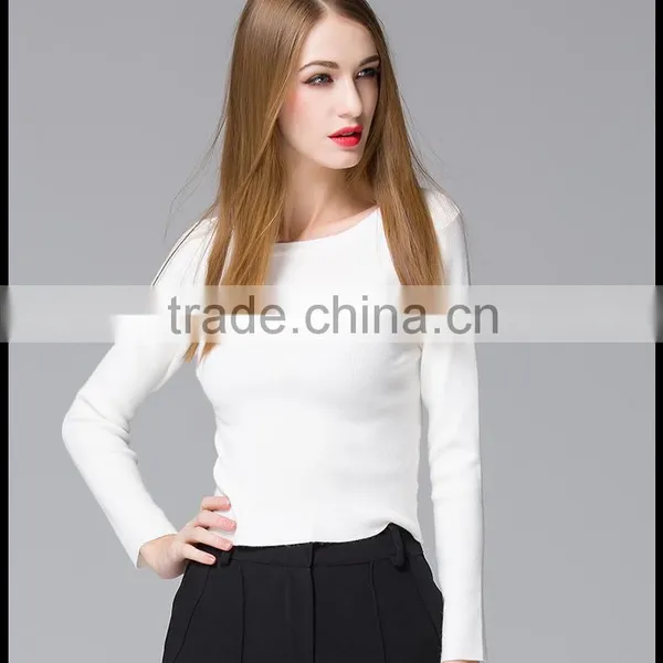 Fashion Design Custom Woolen Knit Sweater Pullover Collar for Young Ladies photo-5