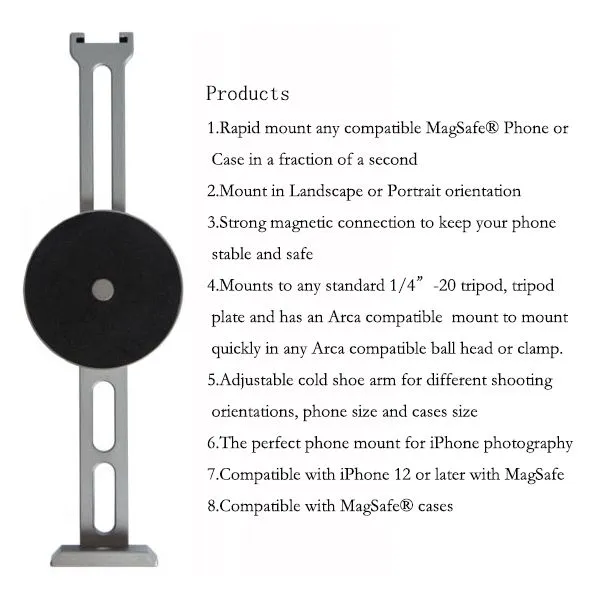 MagSafe Cell Phone Stand Iphone12,13,14,15 Magnetic Live Selfie Magnetic Lazy Desktop Video Head Tripod photo-4