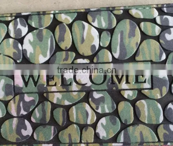 Stone100% Recycled Flocking Fiber Rubber Entrance Flooring Area Rugs