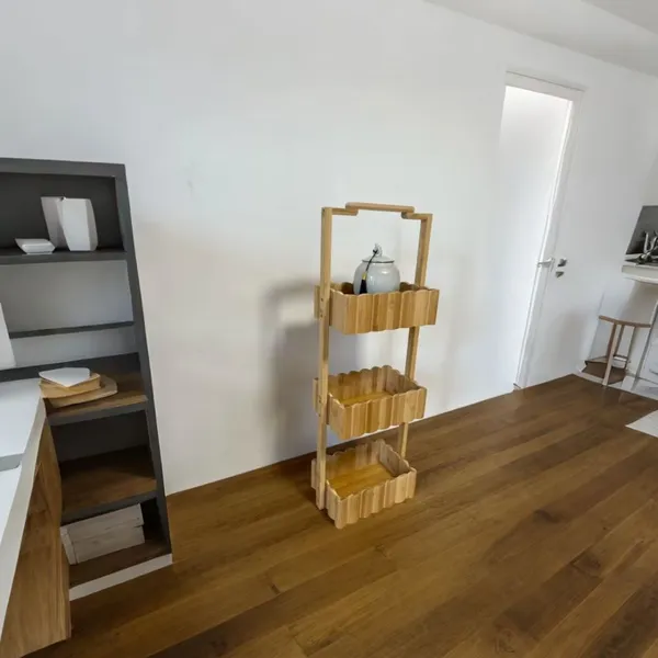 Bathroom Living Room Kitchen Home Office Wood Shower Corner Shelf Bamboo Towel Rack Storage Shelf Wooden Bamboo Shelf photo-5