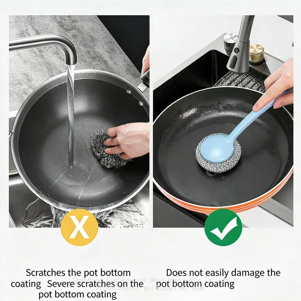 Factory Supply Metallic Daily Cleaning Pot Brush photo-2