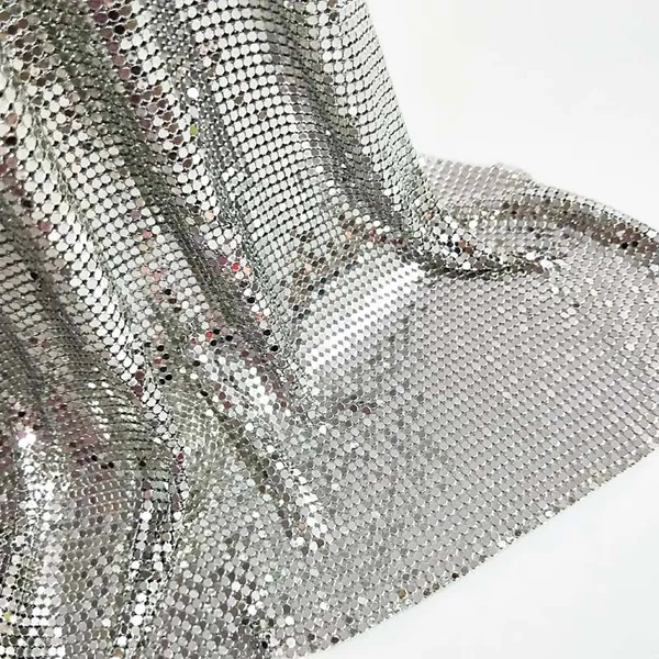 Architectural Metallic Sequin Fabric, Sequined Metallic Mesh Fabric, Suitable for Clothing, Curtains, Tablecloths, Etc. photo-4
