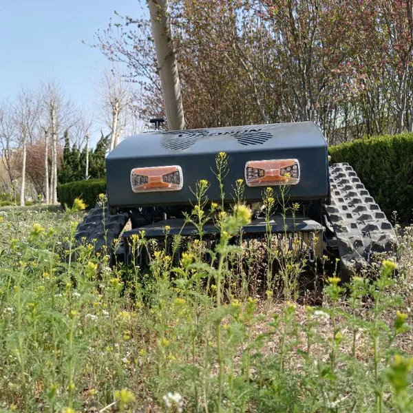 Industrial Single Cylinder Gasoline Engine Petrol/Gasoline 20 Inch Cutting Blade Remote Operated Steep Slope Mower photo-3
