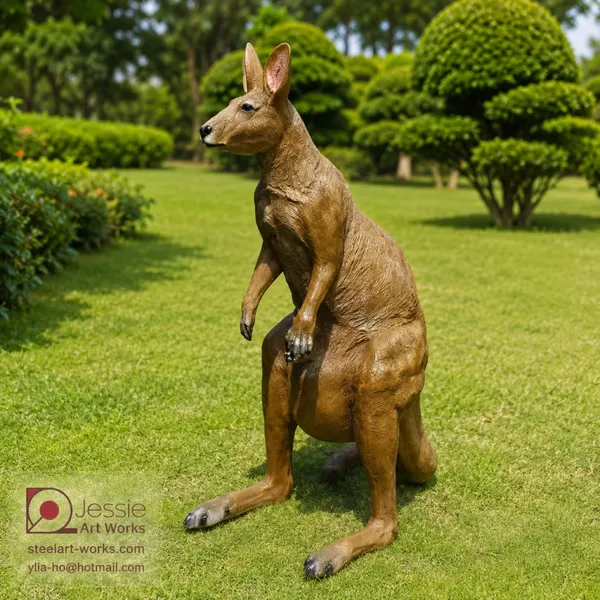 Hand Painted Kangaroo Animal Statue for Indoor and Outdoor Decor photo-4