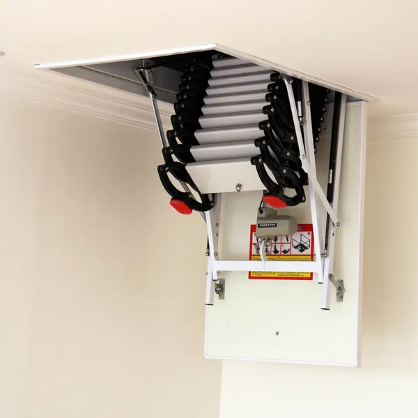 Electric Folding Attic Ladder Ceiling Mounted Loft Staris With Hatch Door photo-2