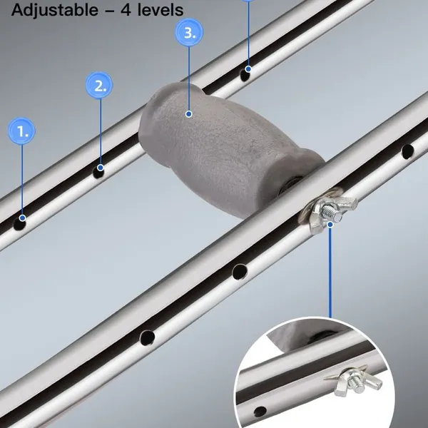 Adjustable Light Weight Aluminum Underarm Crutches and Stainless Steel Options With Comfort Pads And Anti-Slip Tips For Adults and Kids photo-4