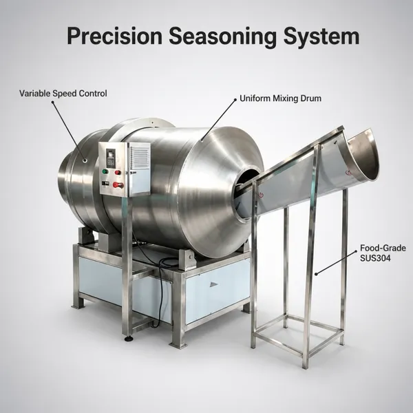 150kg per Batch Industrial Food Seasoning Mixer Octagonal Drum Mixing Machine for Fragile Snacks and Food Grains photo-4