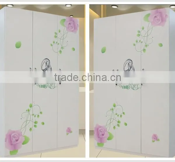 French Bedroom Furniture Set White and Pink Rose Printing Steel Bedroom Furniture Set photo-3