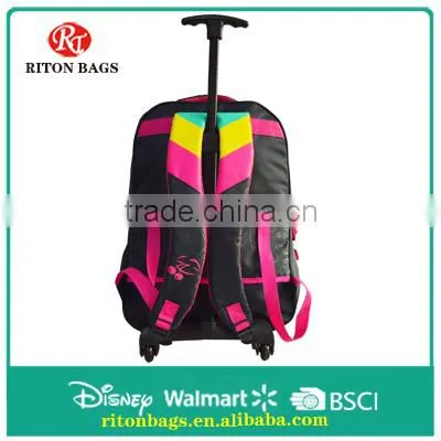Satin Kids Trolley Bags for Students With Delicate Color Trolley School Bag With Wheels for Girls photo-3