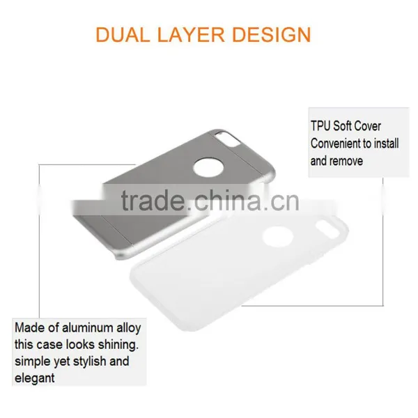 Dual Aluminum Sublimation Phone Cover for Iphone 6 Cases 2016 New Arrival photo-4