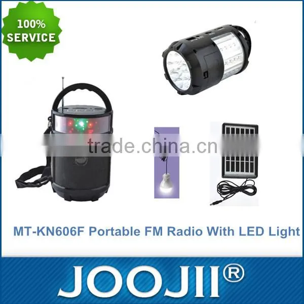 Newest Portable FM Radio With LED Light / Solar Panel , Support USB / SD/ TF / Torch Light Player FM Radio photo-2