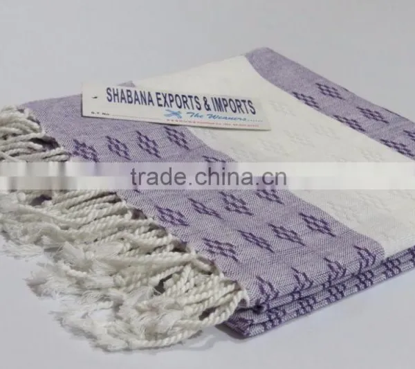 Cotton Woven Soft Fouta Hammam Towel With Fringes photo-2