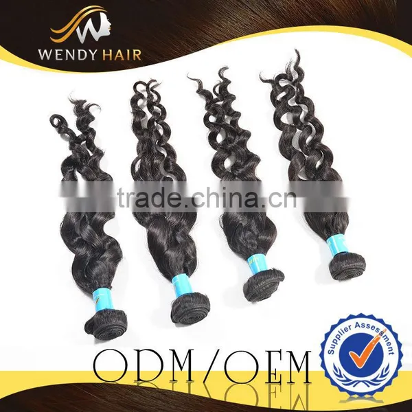 Indian Human Hair Extensions Black Color French Curl Hair Weaving photo-4