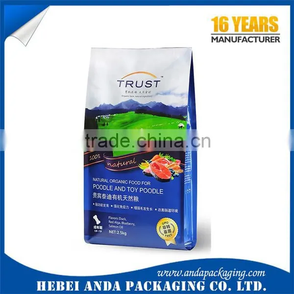 Custom Food Packaging Aluminum Foil Laminated Roll Film/ Flat Bottom Pet Food Bag Zip Lock Bag photo-2