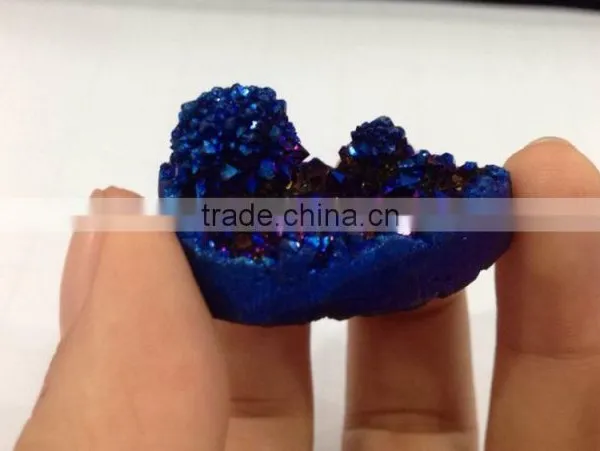In Stock!!! Blue Color Agate Necklace Drusy Pendant Pear Shape Druzy Pendant photo-4