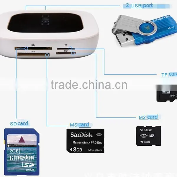 2 Ports USB Hub 2.0 HUB Micro USB Adapter Multi sd Card Reader photo-4