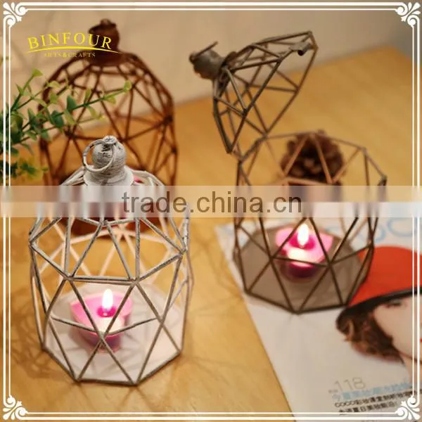 Antique Wrought Iron Candlestick Cage as Promotion Birthday Gift photo-3