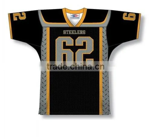 Polyester Spandex Custom Sublimated Steelers American Football Jersey/Shirt