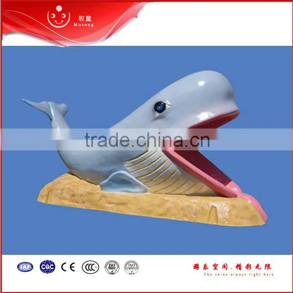 Fiberglass Sea Animal Themed Kids Slide for Summer Kids Play