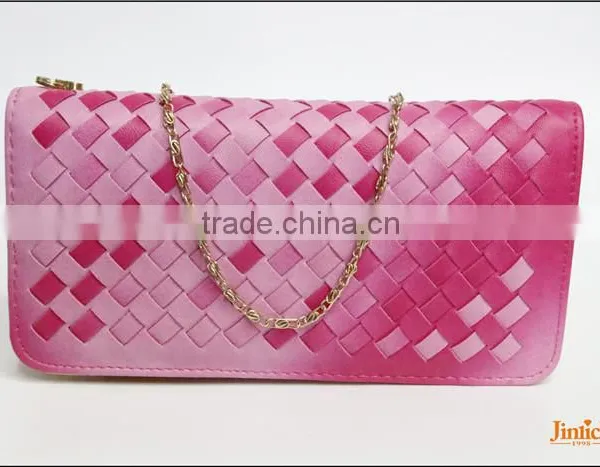 European Style Zipper Designer Beautiful Wallets Metal Chain Purse for Female Lady photo-2