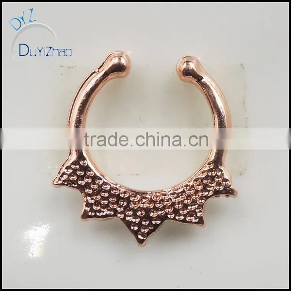 Fashion Fake Septum Rhinestone Hoop Nose Rings photo-3
