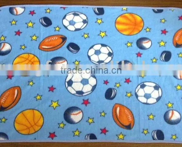 Sport Balls Printing Microfiber 100%Polyester Polar Fleece Blanket/Throw
