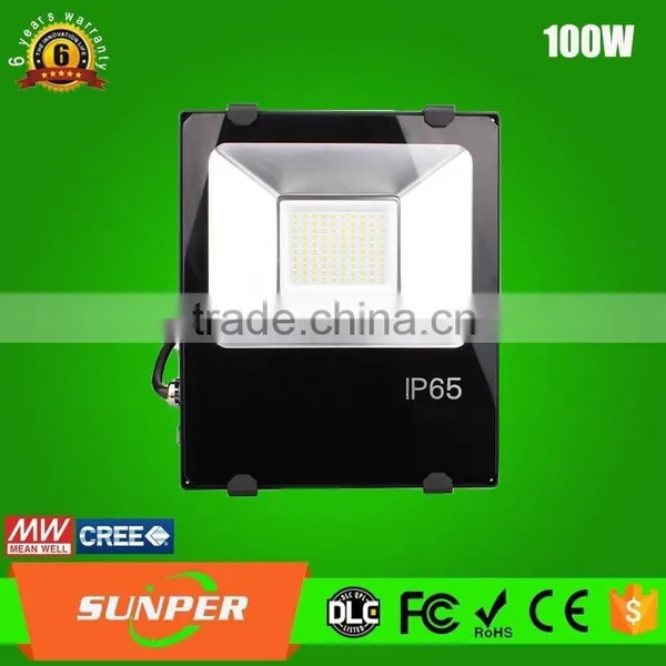 SUNPER Lighting Factory Supply Outdoor Lighting AC90-277V CE/EMC/FCC/LVD/RoHS IP65 100W LED Flood Light photo-3