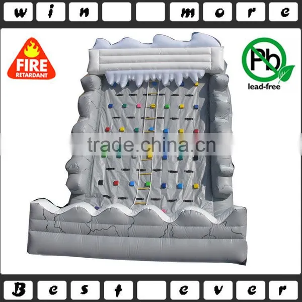 Used Inflatable Indoor Rock Climbing Wall, 0.55mm PVC Tarpaulin Climbing Mountain Sport Games photo-4