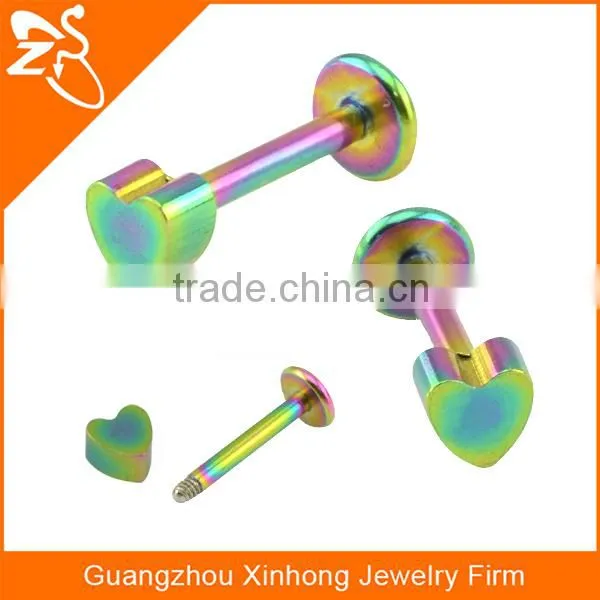 Rainbow Anodized Flower Labret Studs Internally Threaded Labret Piercing Jewelry photo-2