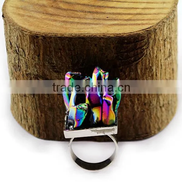 Crystal Quartz Colorful Crystal Point Ring photo-6