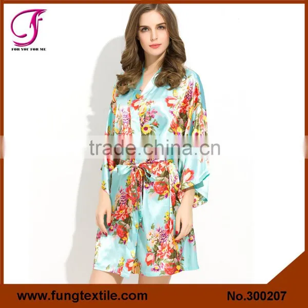 FUNG 3002 New Flower Wedding Bridal Robe Sets of 8 Colors