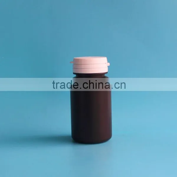 75ml Small Brown Hdpe Plastic Medicine Bottle With Tearing Cap, Medical Capsule Bottle photo-2