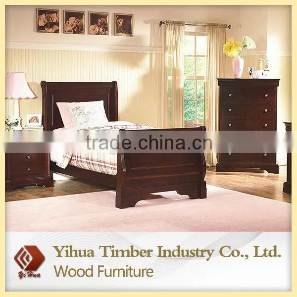 Bedroom Furniture Set, Sleigh Bed, Panel Furniture, FSC Youth Room Furniture