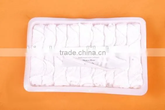 OEM High Quality Disposable Airline Towels Cotton Towel Tray Airline Hot Towels