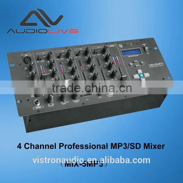 MIX-5 USD Hot Sell 4-channel Usb Mp3 Player dj Mixer With Audio Mixer Studio photo-5
