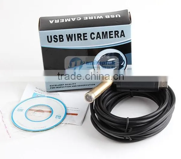 5m Waterproof USB Tube Wired Drain Inspection Camera Snake Camera Waterproof Wire Endoscope 4 White LEDs photo-5