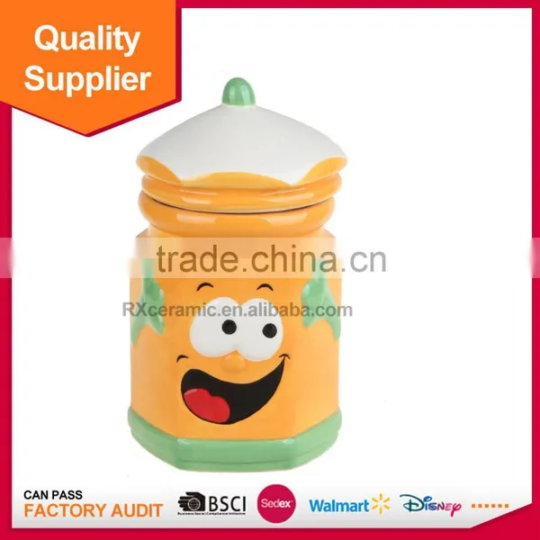 Ceramic Material Stocked Feature Pencil Honey Candy Jar photo-2