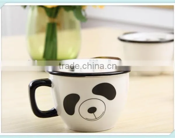 Ceramic Cute Panda Mug With Panda Face Shape photo-3