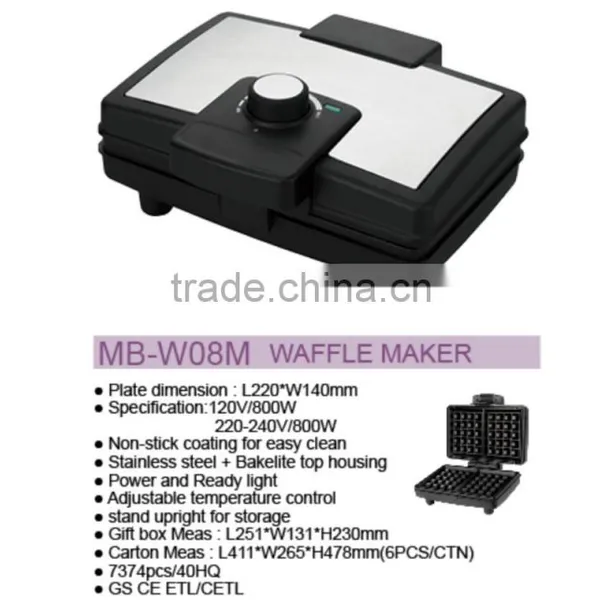 Selling on TV 2 Slice SS Cover Electric Non-stick Coating Bread Waffle Maker photo-4