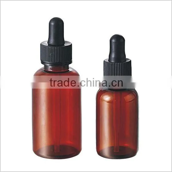 PET Plastic Boston Rounds Bottles With Dropper
