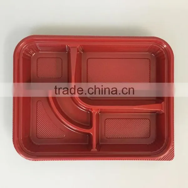 SM3-1102 Black and Red Wholesale Disposable Plastic Take Away Bento Boxes photo-2