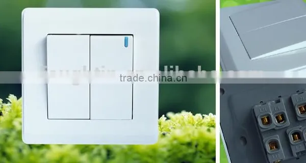 PC Plate Switch 10A 2gang 1way Wall Switch Plate Electric Wall Switch photo-4