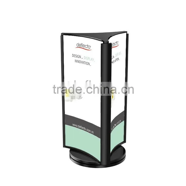 3 Sides Rotating Beverage List/sign Holder- 1/3 A4 Black