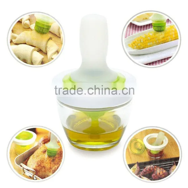 Good Quality Convenient Oil Bottle With Brush Kitchen Silicone Cooking Oil Brush photo-3