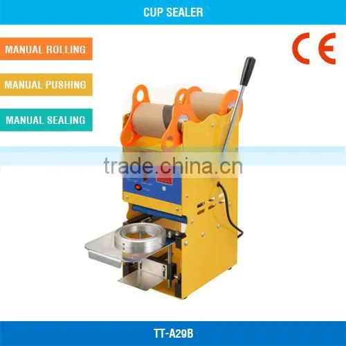 2017 Great Quality Sealing Machine for Aluminum Foil Cup for Complete Details, CE, 300~500 Cups / Hour, 75 &95 MM photo-2