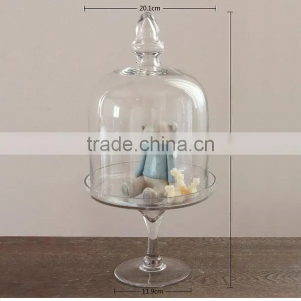 Large Hand Blown Home or Wedding Table Centerpieces Bell Glass Jars With Long Stem for Food Store photo-3