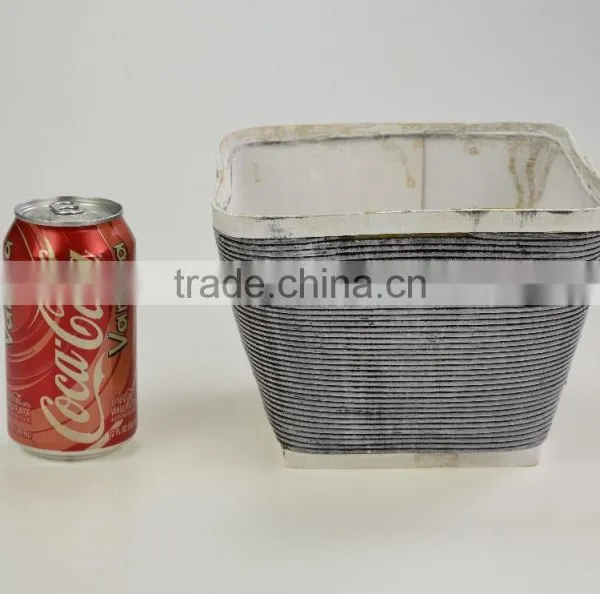 Small Quantity Order Cheap 7 Inch Square Design Lightweight Wooden Flower Pot Wholesale photo-3