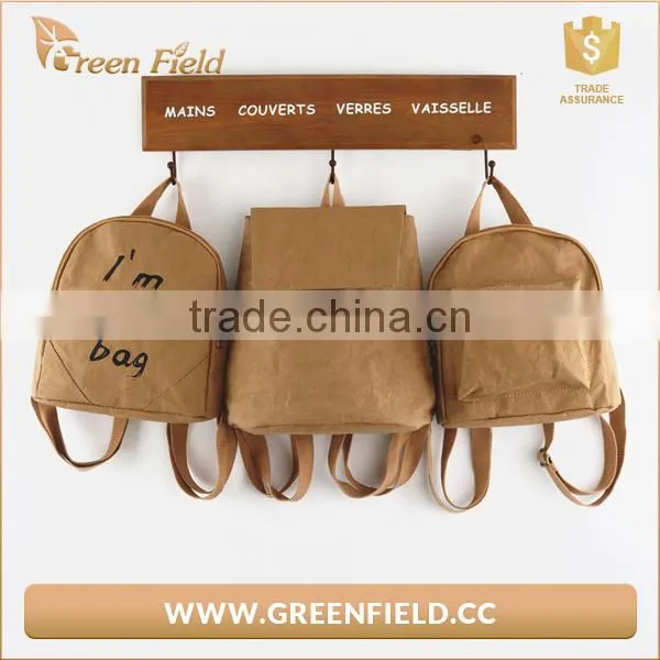 Leisure Style Washable Kraft Paper Backpacks Daily Used Small Paper Backpack photo-2